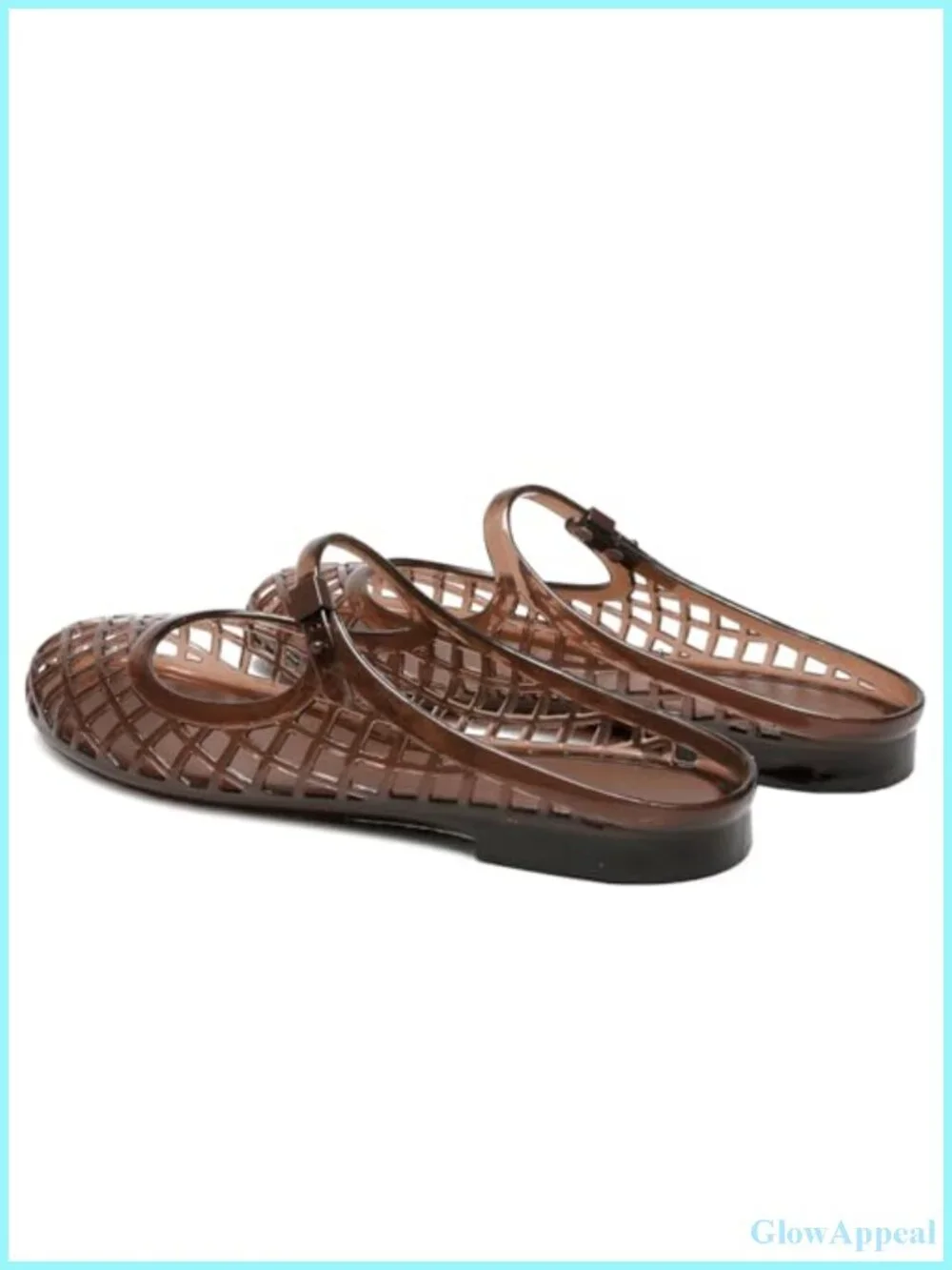 Clear Jelly Slide Sandals Women Slip On Closed Round Toe Mesh Hollow Flat Mary